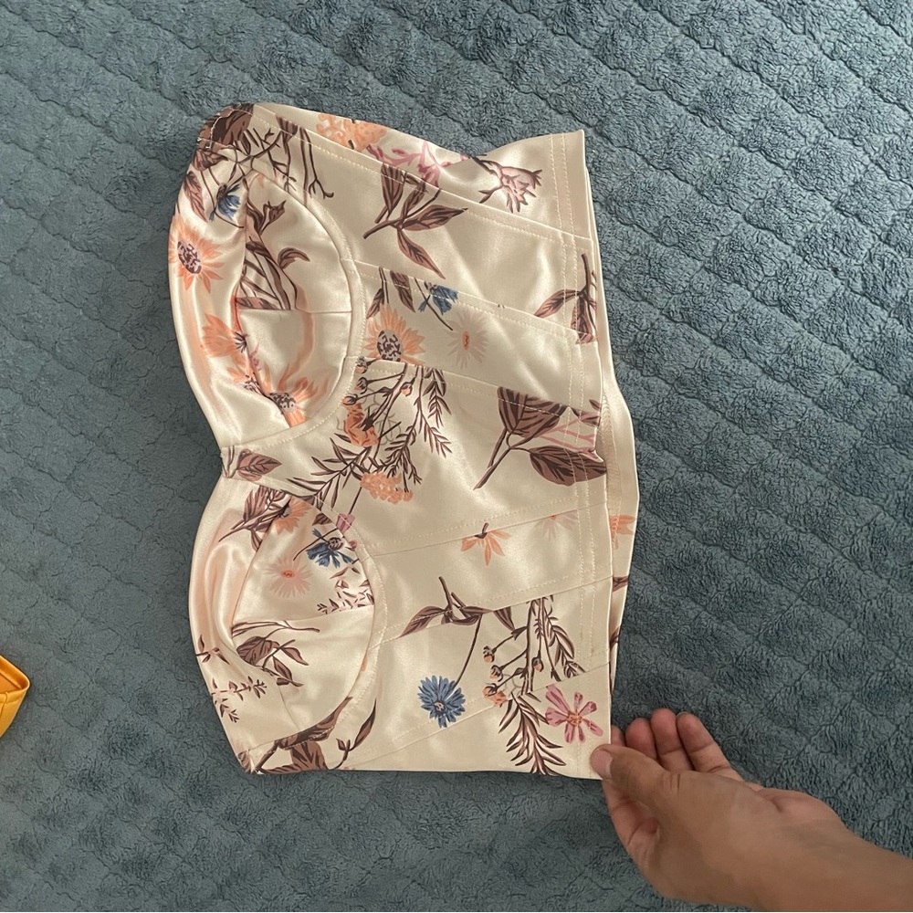 Floral Strapless Bustier Top